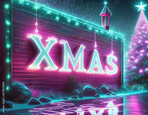  The message (x'mas) is posted on the wall. space for this text; concept, background