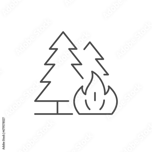 Forest fire line outline icon