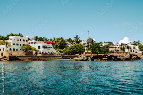 Canvas Print Shela Beach waterfront in Old Town Lamu, Kenya, UNESCO World Heritage site