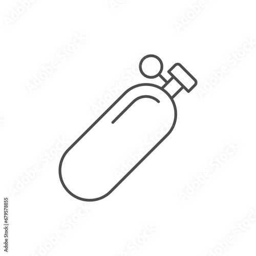 Oxygen cylinder line outline icon