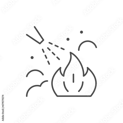 Fire fighting line outline icon