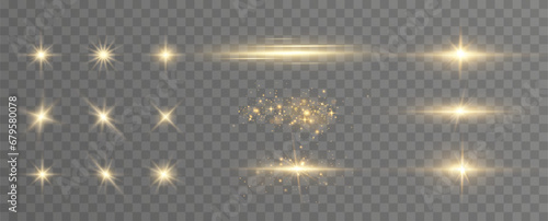 glowing light explodes on a transparent background. with ray. Transparent shining sun, bright flash. Special lens flare light effect.	