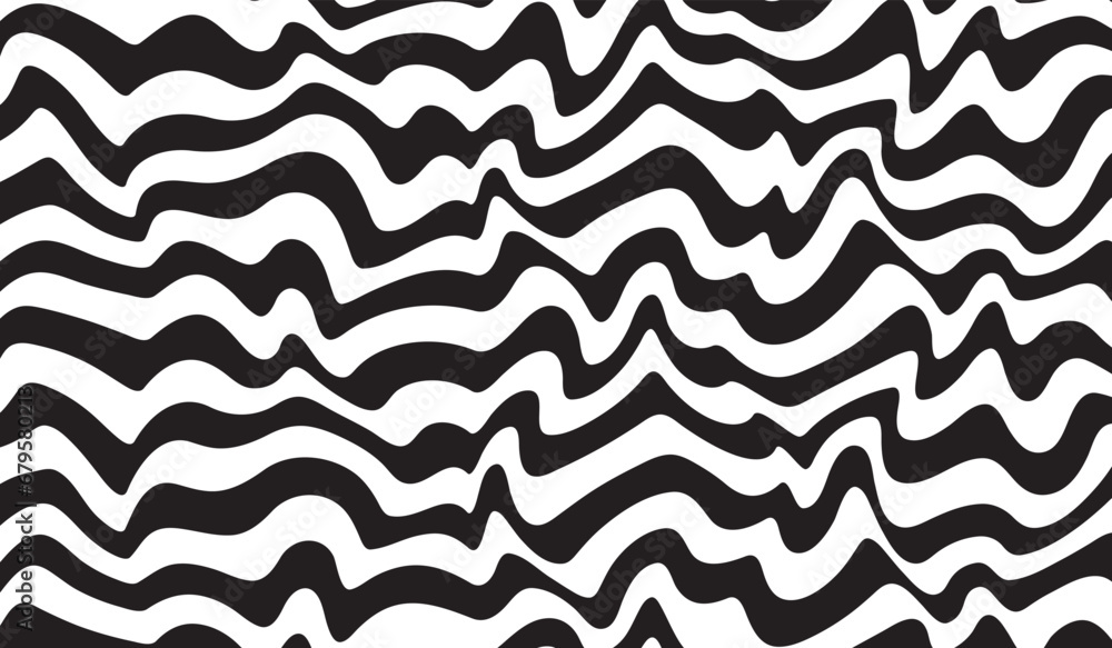 Background with wavy lines. Twisted duo tone backgrounds. Abstract pattern from lines, halftone effect. Black and white texture. Minimalist design template for poster, banner, cover, postcard.
Background with wavy lines. Twisted duo tone backgrounds. Abstract pattern from lines, halftone effect. Black and white texture. Minimalist design template for poster, banner, cover, postcard.