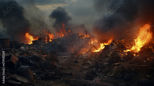 Fire in a garbage dump