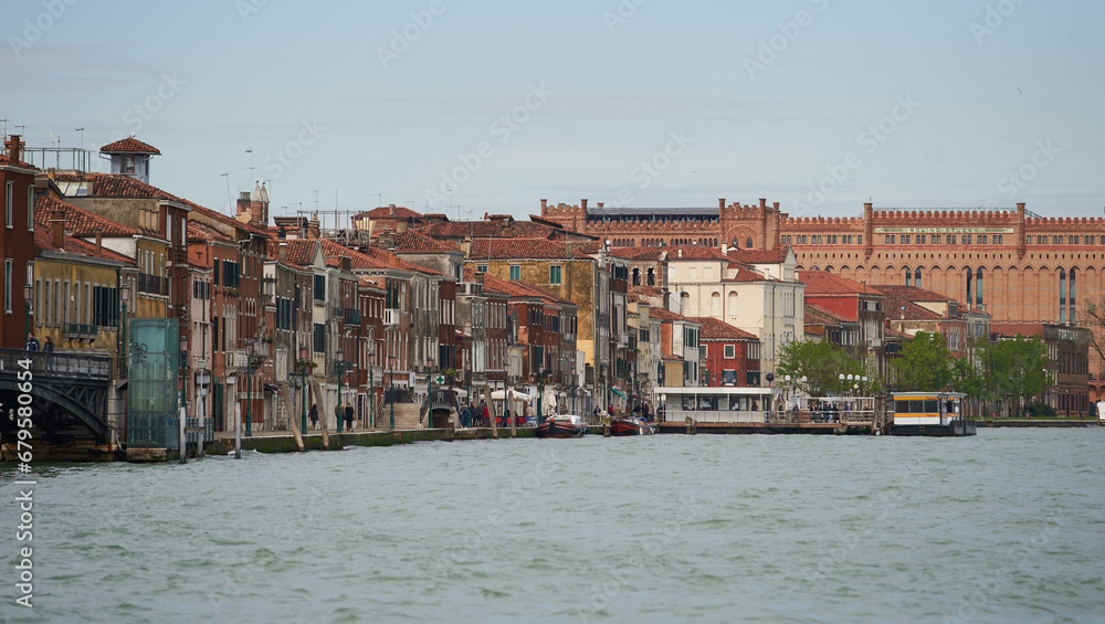 Venetian waterfront panorama. Venice - 6 May, 2019