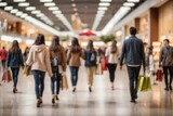 people walking in shoping mall with Blurred background
