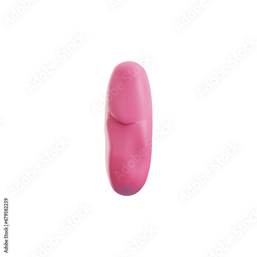 Plasticine molded letter I.