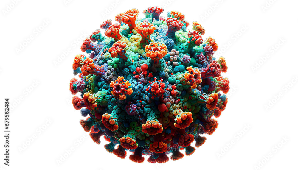 Unveiling the World of Viruses: A Comprehensive 3D Model Exploring Microscopic Pathogens and Their Genetic Replication - obrazy, fototapety, plakaty 