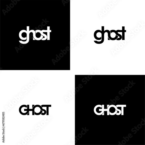 ghost initial letter monogram logo design set
