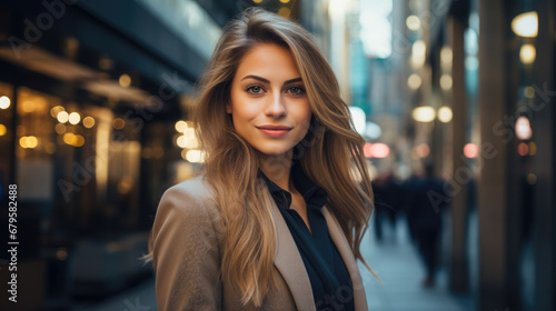 Wallpaper Mural beautiful young business woman on the stock exchange, stylish girl, lady, office, banker, work, financier, broker, investor, portrait, face, suit, financial sector, corporation, boss, director, manage Torontodigital.ca