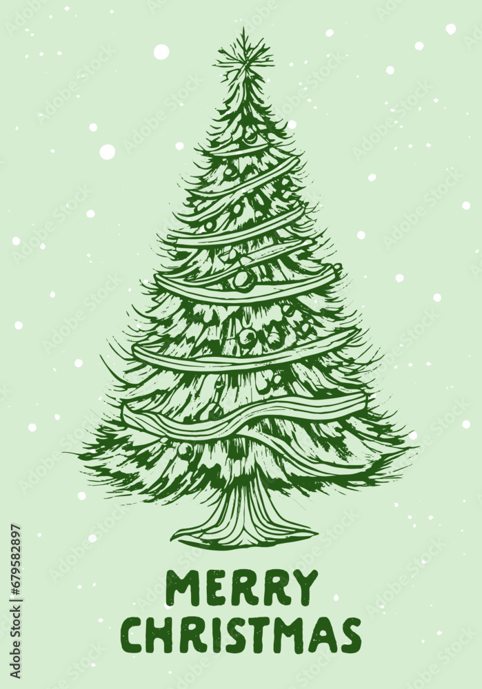 christmas card with tree
