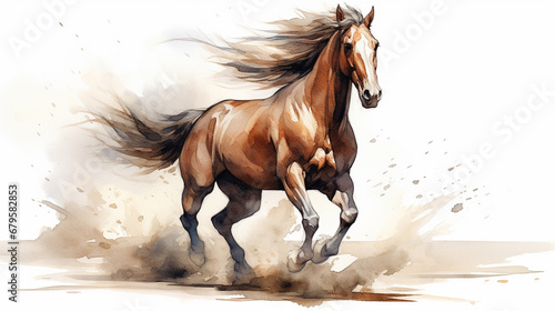 Obraz na płótnie A watercolor painting of a horse w salonie