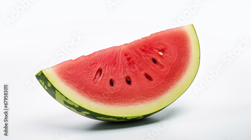 A slice of watermelon on a white background