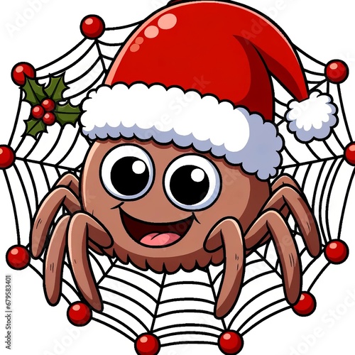 christmas spider on web photo