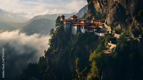 Secluded monastery on Himalayan cliff