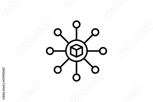 blockchain technology icon. line icon style. simple vector design editable