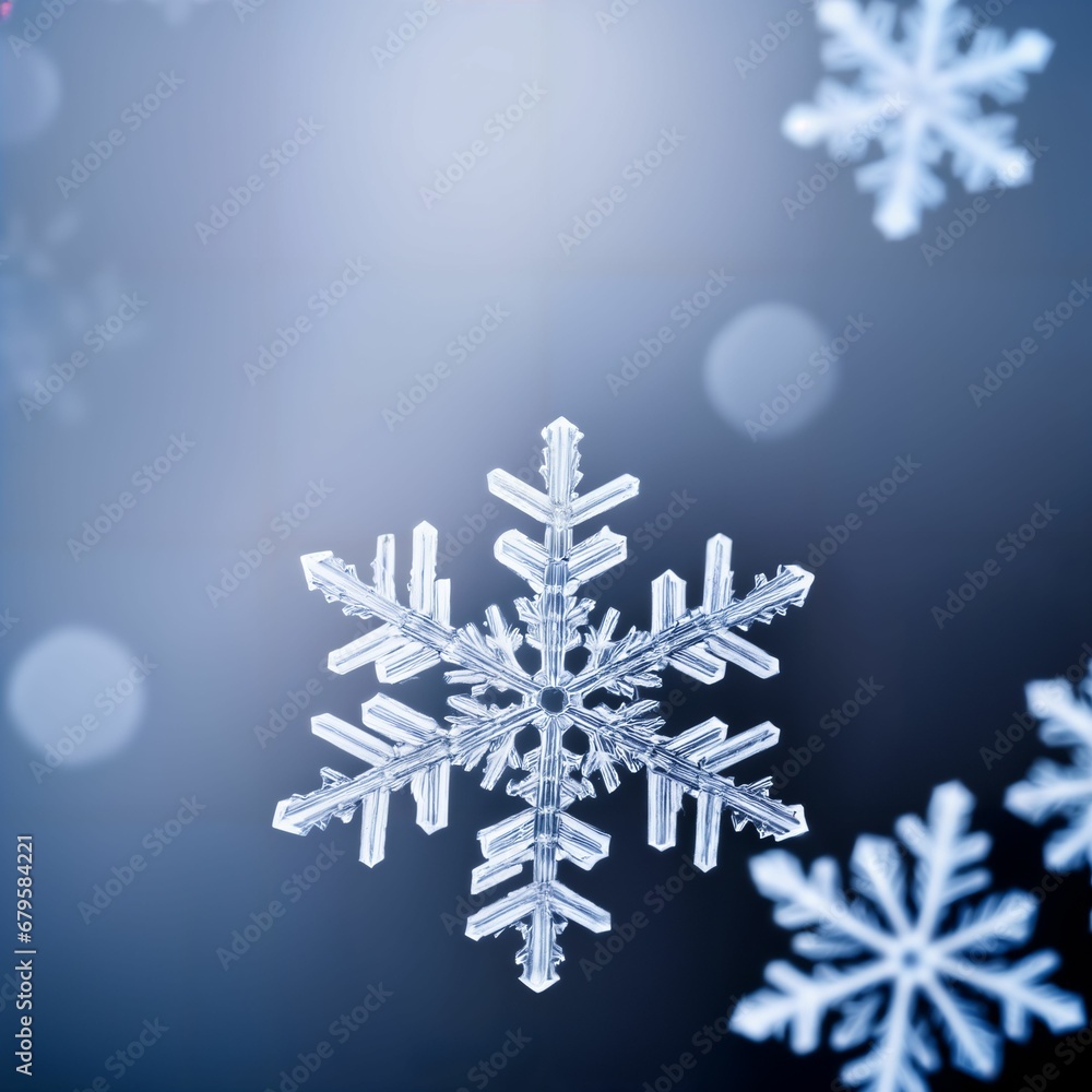 snowflake macro close-up, created using AI generative technology snowflake macro close-up, created using AI generative technology