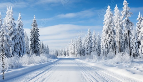Breathtaking winter landscape of switzerland serpentine road, popular travel destination in europe © Ilja