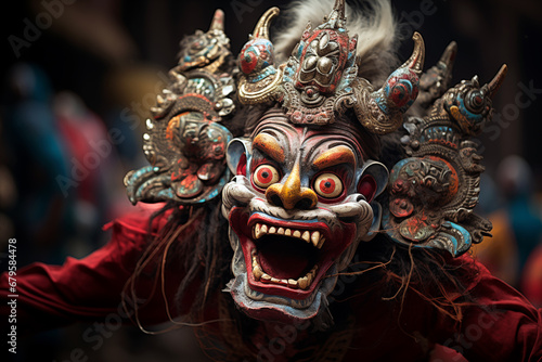 Traditional Barong dance in Bali at a cultural festival indonesia photo