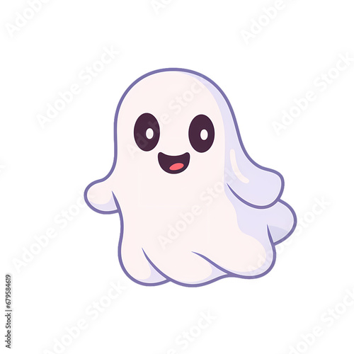 Halloween ghost illustration on transparent background  Halloween decoration  holiday decoration material  vector illustration