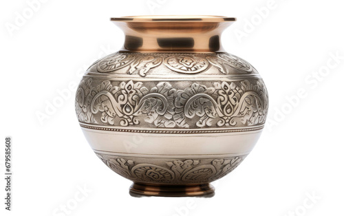 White Brass Lota On Isolated Background