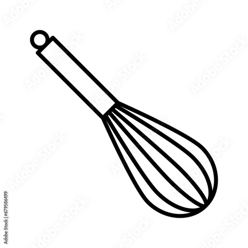 Kitchen whisk icon. Balloon whisk for mixing and whisking. Vector illustration