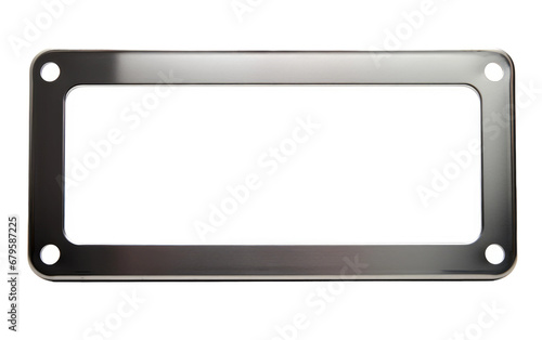 Charming White Color License Plate Frame Isolated on Transparent Background PNG.
