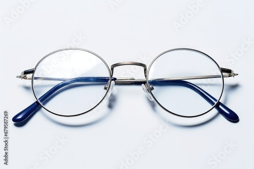 A pair of glasses on a white surface