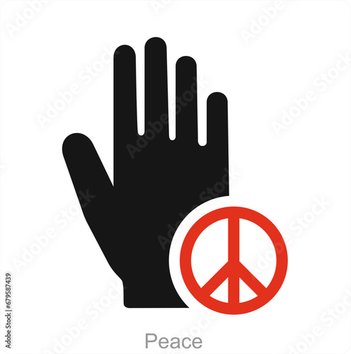 Peace and silence icon concept