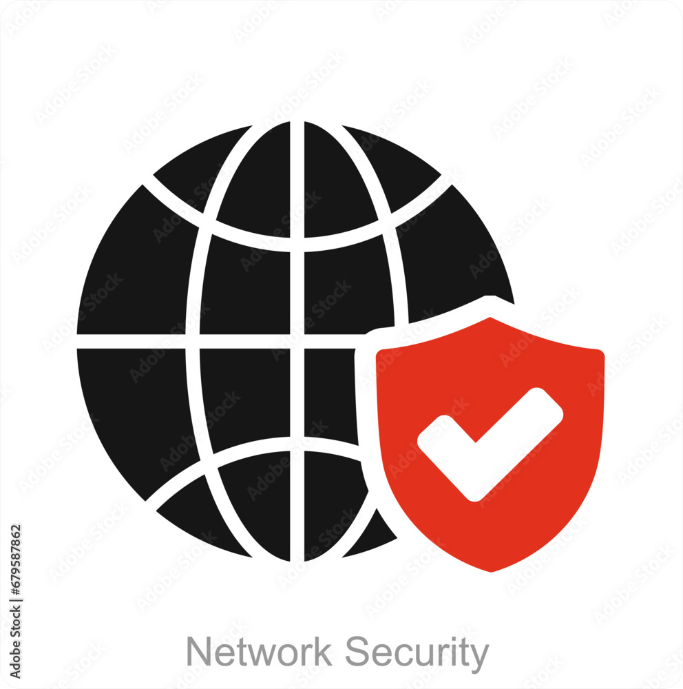 Network Security and globe icon concept Network Security and globe icon concept