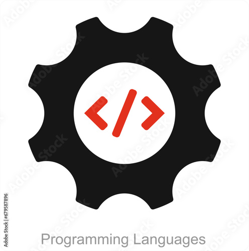 Programming languages and code icon concept