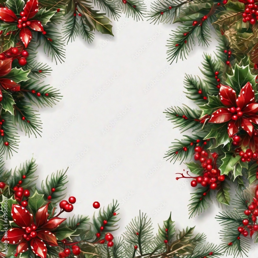 christmas frame with fir branches christmas frame with fir branches