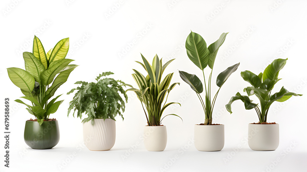 Realistic plant  pot isolated on white background. 