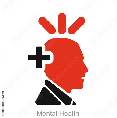 Mental Health and mental icon concept