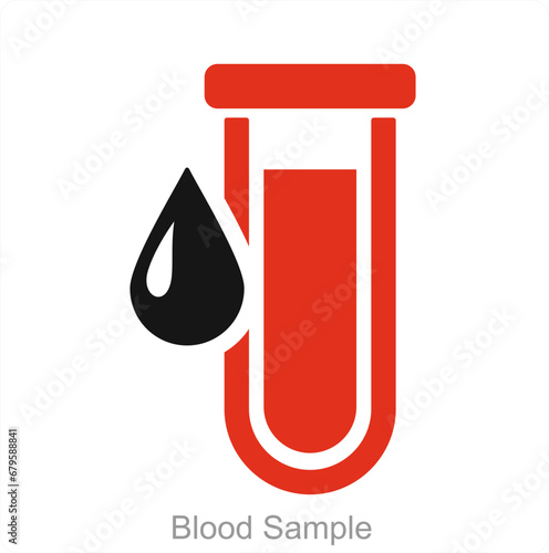 Blood Sample and blood test icon concept