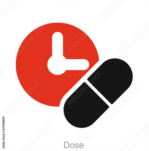 Dose and medical icon concept