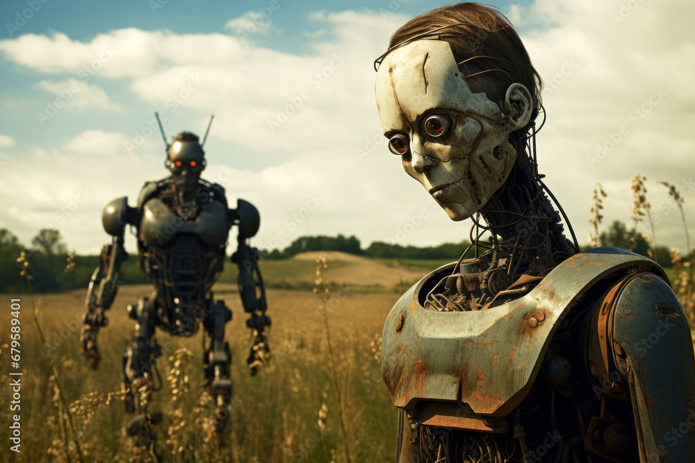 Futuristic robot helper. Technology concept Futuristic robot helper. Technology concept