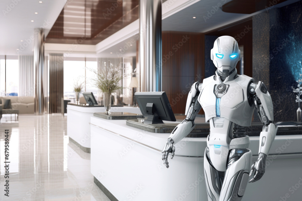 Futuristic robot helper. Technology concept Futuristic robot helper. Technology concept