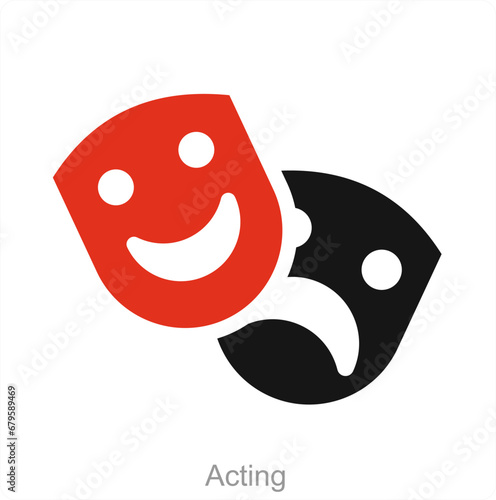 Acting and actor icon concept