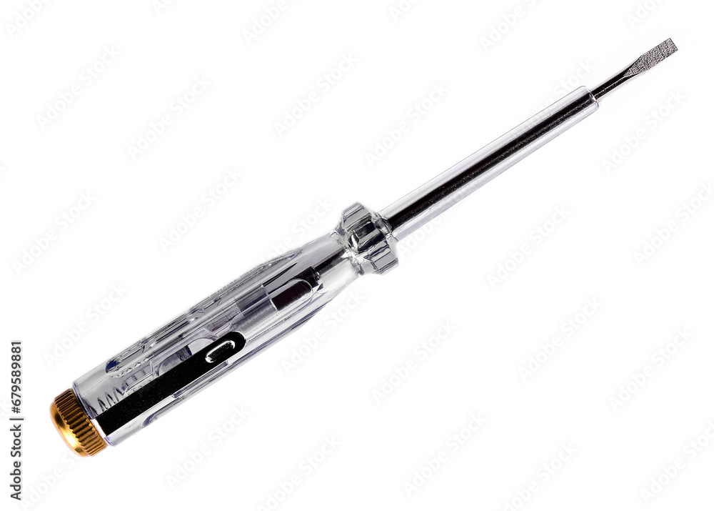 Fototapeta premium Electrical tester screwdriver isolated on white background