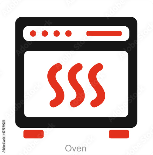 Oven and appliances icon concept 