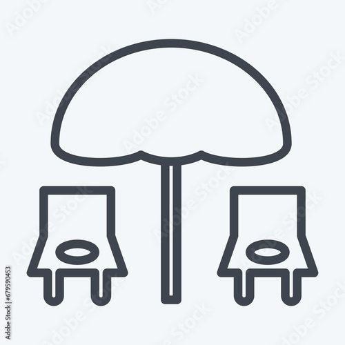 Icon Beach. suitable for City Park symbol. line style. simple design editable. design template vector. simple illustration