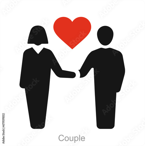Couple and lovely couple icon concept
