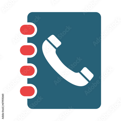 Phonebook Glyph Two Color Icon Design