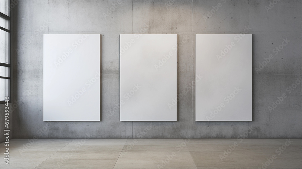 Three Posters on a Concrete Wall Mockup. Modern, gritty backdrop that's perfect for showcasing your artwork, designs, or promotional material in a cool and contemporary environment. Three Posters on a Concrete Wall Mockup. Modern, gritty backdrop that's perfect for showcasing your artwork, designs, or promotional material in a cool and contemporary environment.