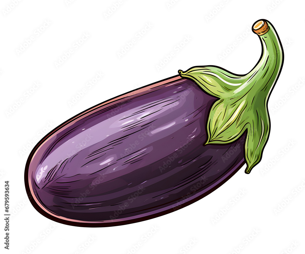 Ripe eggplant. Eggplant isolated on white background close-up. Fresh eggplant from garden. Vegetarian food. cartoon vector illustration. Ripe eggplant. Eggplant isolated on white background close-up. Fresh eggplant from garden. Vegetarian food. cartoon vector illustration.