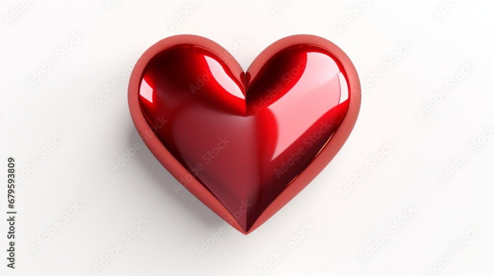 red heart isolated on shiny metallic textured background red heart isolated on shiny metallic textured background