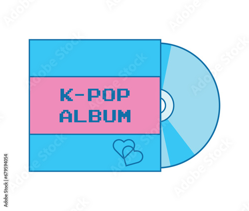 Music album of a k-pop group. Vector illustration