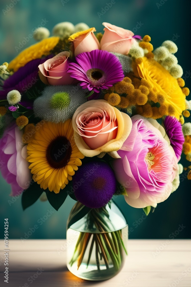 Fototapeta premium flowers in vase generation by AL the technology