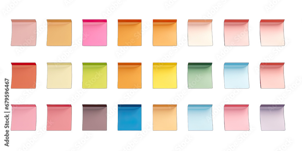 Fototapeta premium Elegant Multicolor Post Notes On Transparent Background